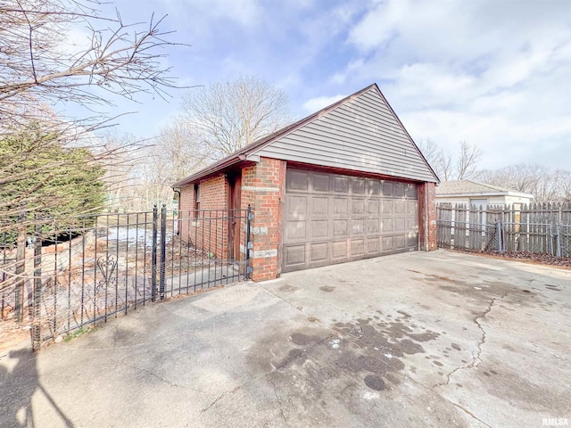 view of garage