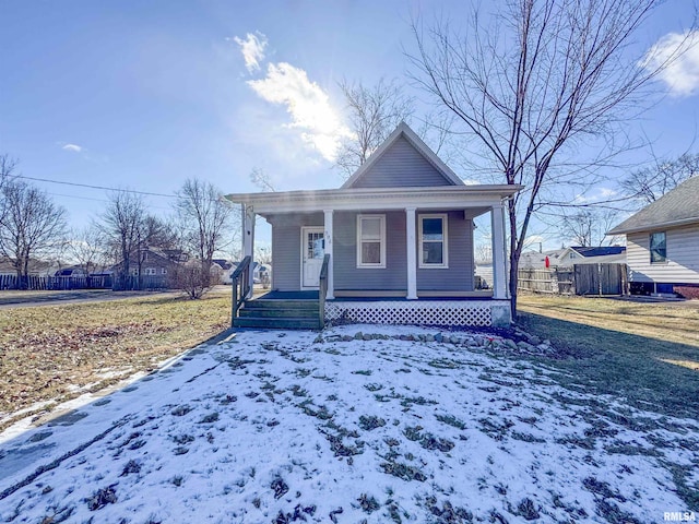 bungalow-style house with covered porch