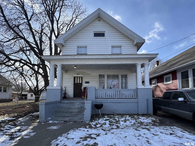 view of front of property with a porch