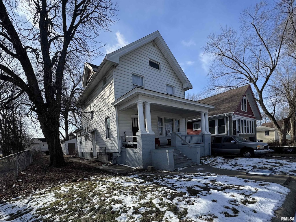 view of front of property with a porch