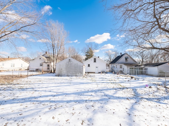 view of snow covered house