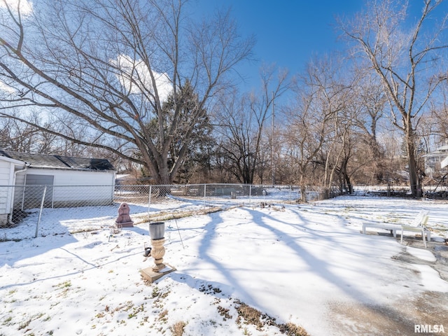 view of snowy yard