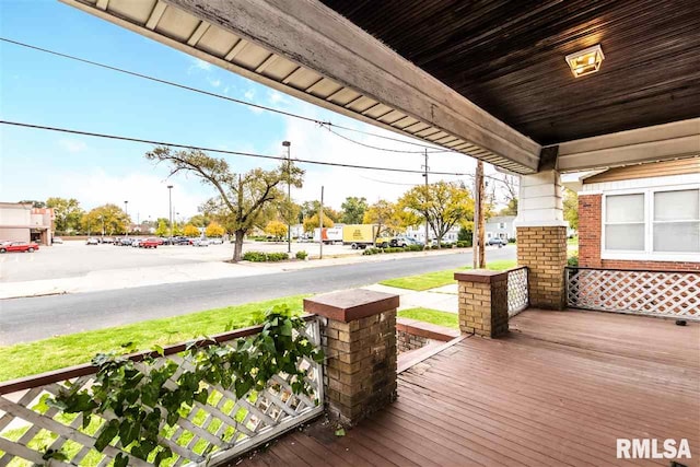 wooden deck with a porch