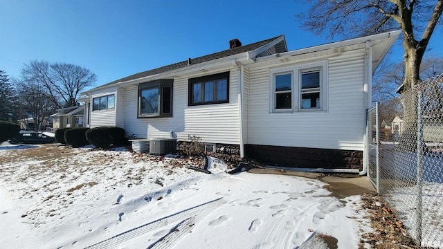 view of snow covered house