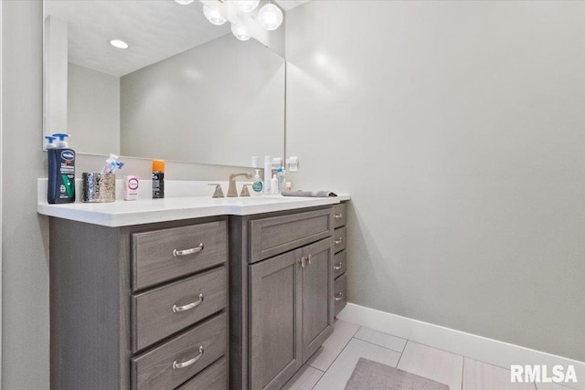 bathroom featuring tile patterned floors and vanity