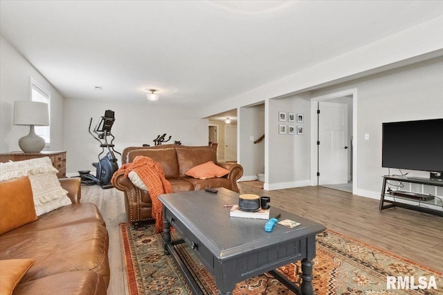 living room featuring hardwood / wood-style floors