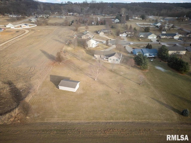 aerial view with a rural view