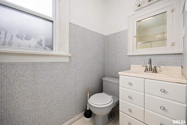 bathroom with toilet and vanity