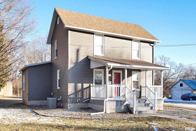 view of front of property featuring central AC