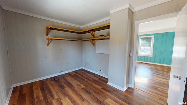 unfurnished room featuring dark wood-type flooring