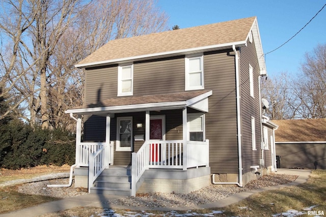 view of front of home featuring covered porch