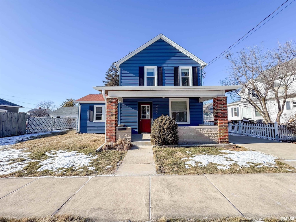 view of front of property with covered porch