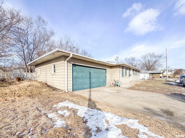 view of home's exterior with a garage