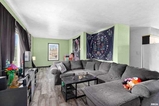 living room featuring hardwood / wood-style flooring