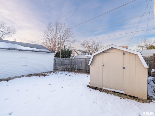 view of snow covered structure