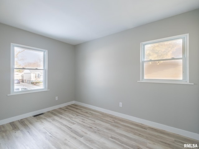 empty room featuring light wood-type flooring