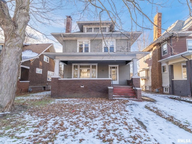 view of front of home featuring covered porch