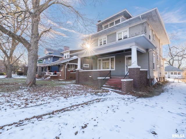 view of front of property with a porch