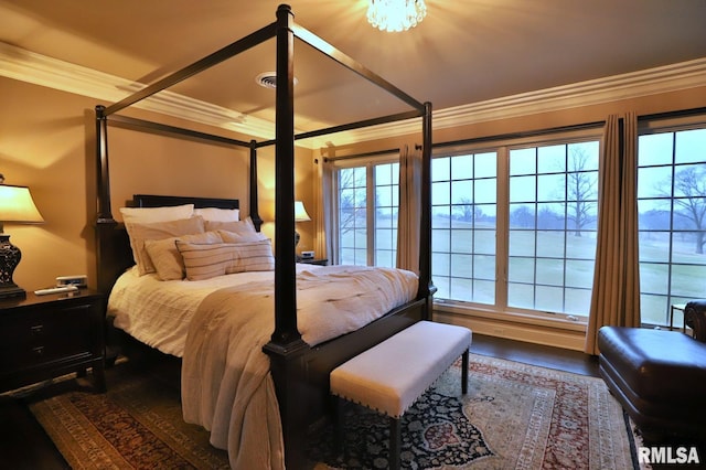 bedroom featuring ornamental molding