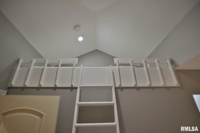 spacious closet with lofted ceiling