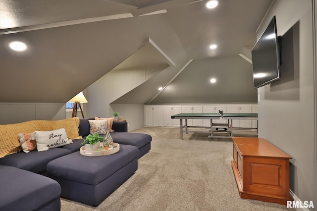 interior space featuring vaulted ceiling