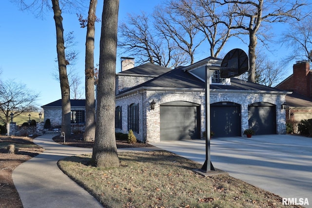 view of property exterior featuring a garage