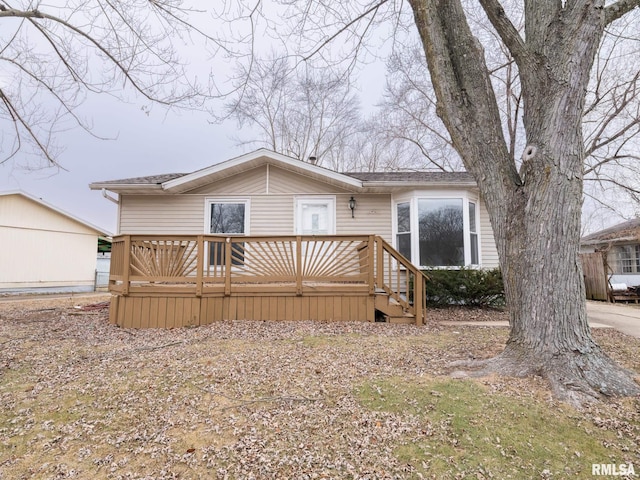 view of front of property featuring a deck