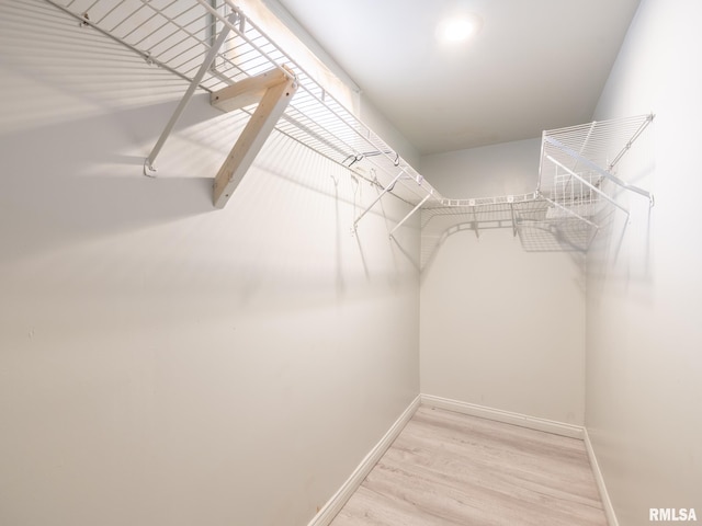 walk in closet featuring light hardwood / wood-style floors