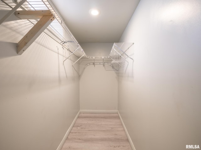 spacious closet featuring hardwood / wood-style flooring