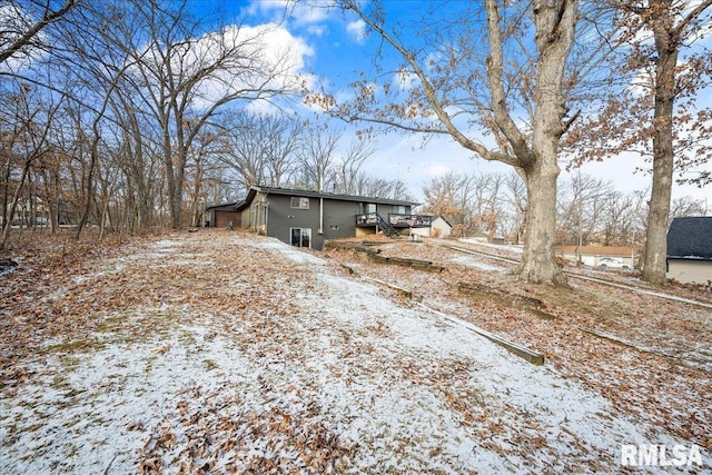 view of snow covered exterior