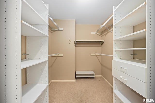 spacious closet with carpet flooring