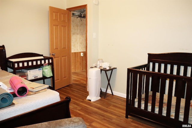 bedroom featuring hardwood / wood-style floors