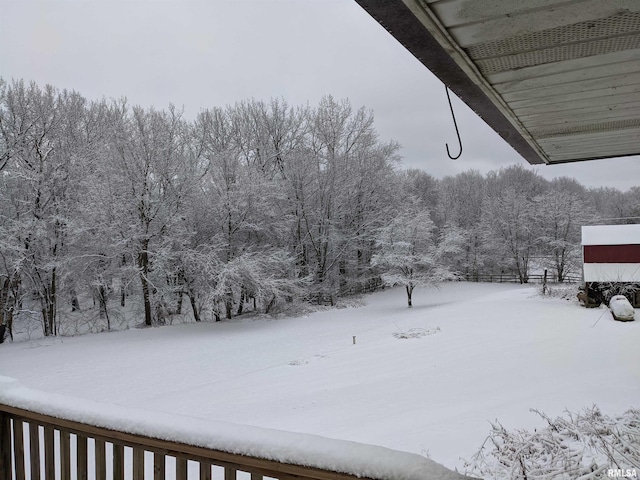 view of snowy yard