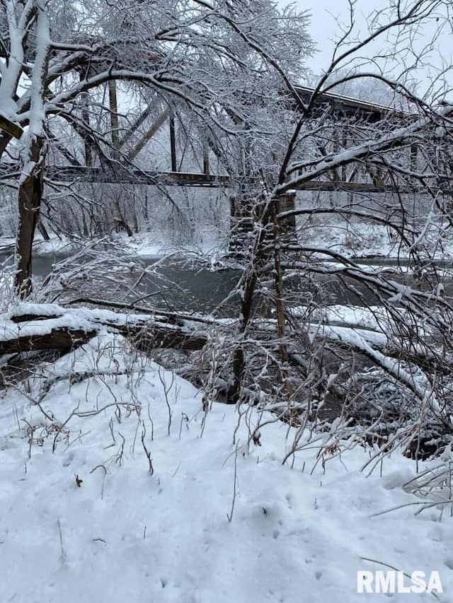 view of snow covered land