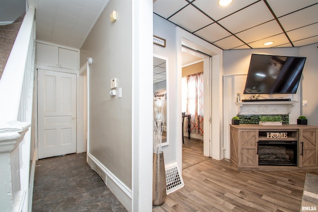 hallway featuring wood-type flooring