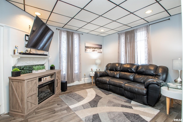 living room with wood-type flooring