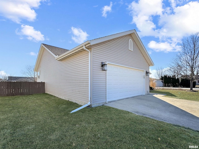 view of home's exterior with a lawn