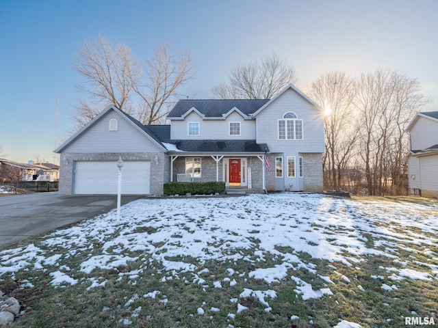 view of property with a garage