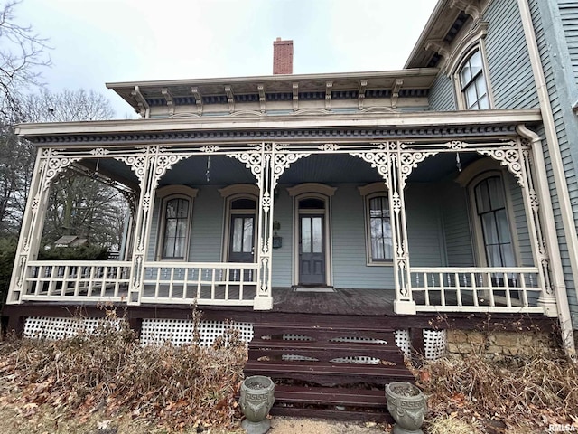 exterior space with covered porch