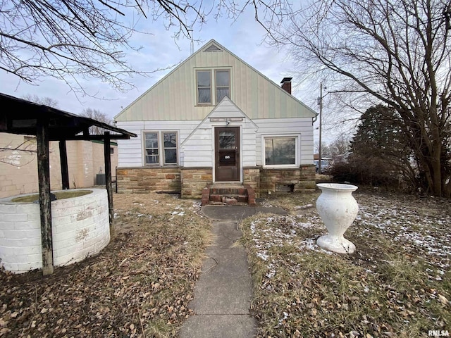 view of front of home featuring central AC unit