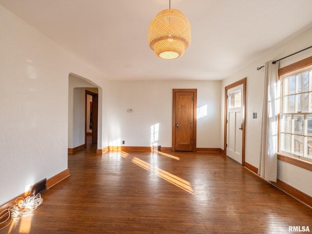 interior space featuring dark hardwood / wood-style flooring