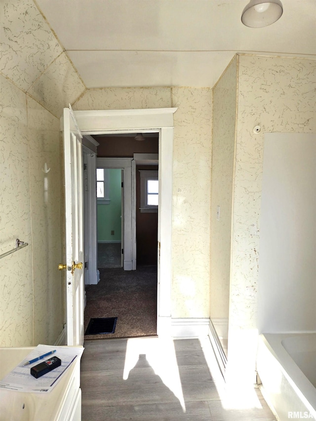 hall featuring hardwood / wood-style floors