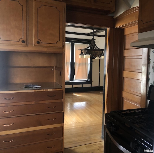 interior space with light hardwood / wood-style flooring