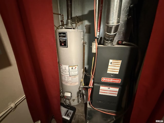 utilities featuring gas water heater