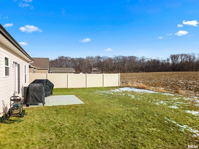 view of yard with a patio