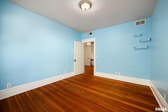 unfurnished room with wood-type flooring