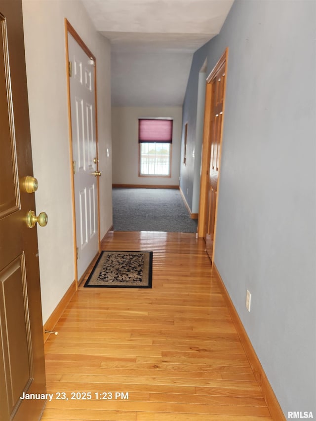 hall featuring light hardwood / wood-style flooring