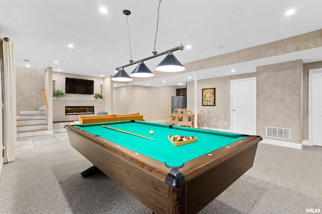 game room featuring billiards