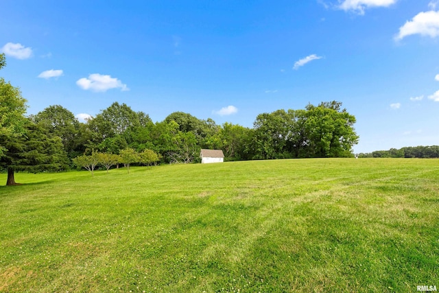 view of yard with a rural view