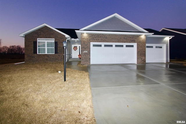 view of front of home with a garage